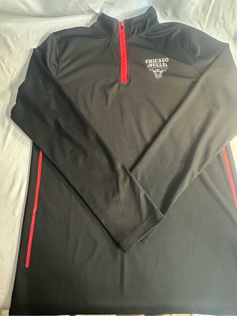 NBA Chicago Bulls Black Pullover with Red Trim